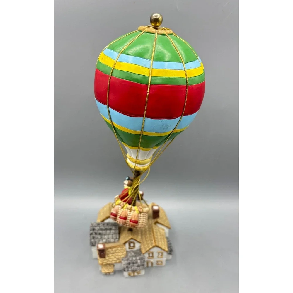 Vtg 80s George Good Musical Hot Air Balloon Vintage Figurine With Pilot‎ House
